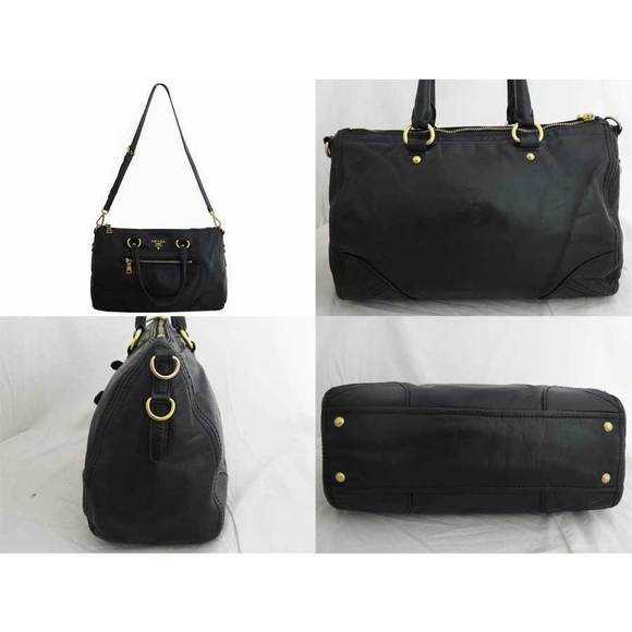 Prada Black Shoulder Handbag 2Way Bag Leather Bag - Picture 1 of 3